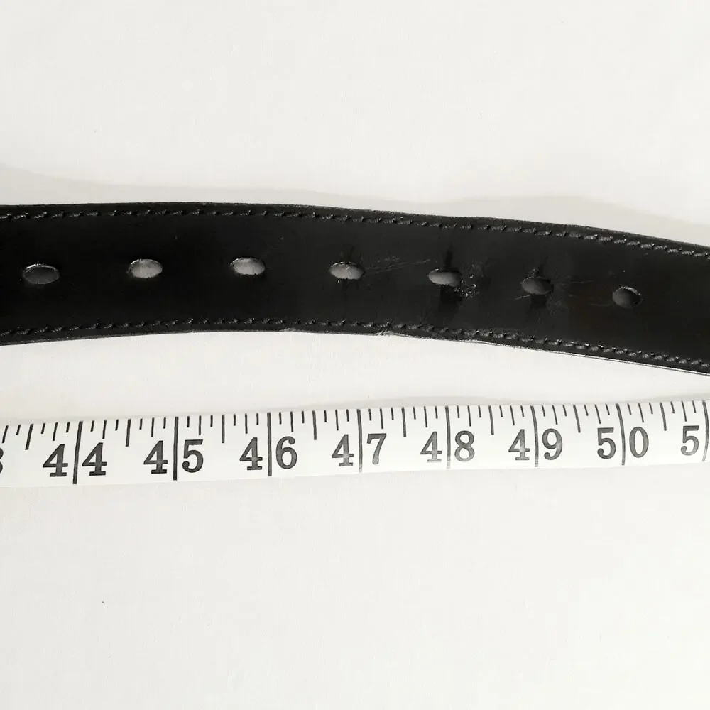 💎Dickies Genuine Black Leather Belt 46 to 48 Waist Curved Strap